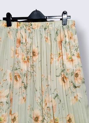 Удлиненная юбка миди плиссе в принт4 фото