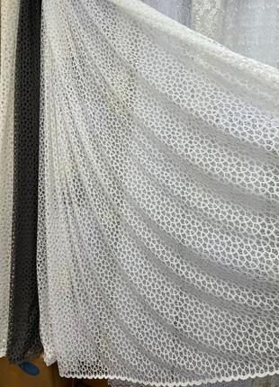 Тюль гепюр белая гардина туречица