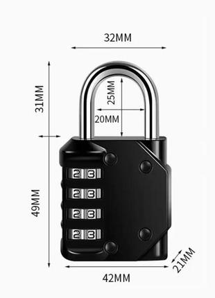 Комбінований навісний замок. пароль 4-значний. водонепроникний