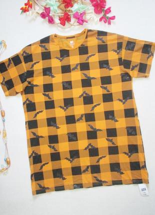 Шикарная длинная домашняя футболка батал принт летучая мышь f&f 💜🌺💜