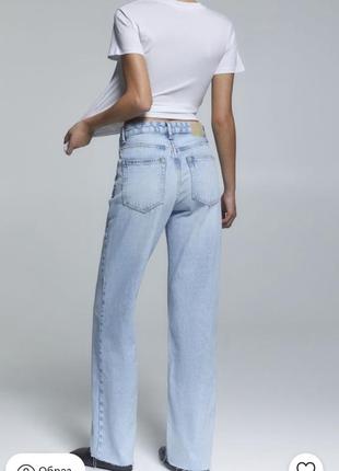 Джинси pull&bear pull and bear straight high waist прямі висока посадка довгі full lenght wide leg2 фото