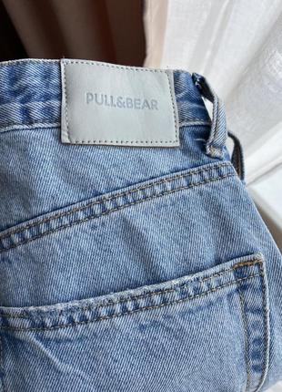 Джинсы pull &amp; bear pull and bear straight high waist прямые высокая посадка длинные full lenght wide leg6 фото