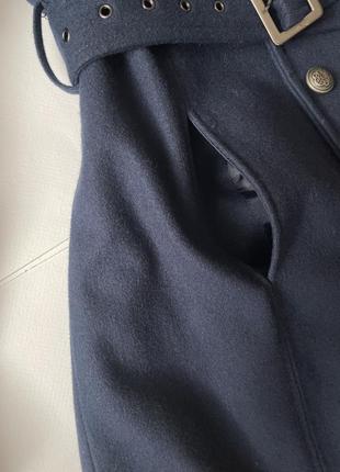 Пальто шерстяное синее orsay, размер s8 фото