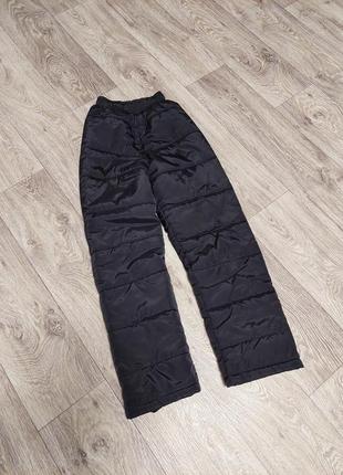 Зимние брюки штаны для мальчика и девочки на синтепоне черный2 фото