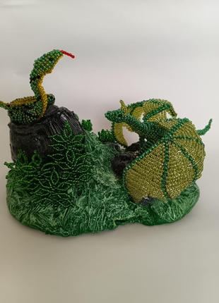 Статуетка/композиція «дракон та змія»1 фото