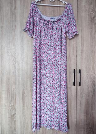 Вискозное платье сарафан платье в цветочный принт размер 48-50-52