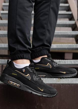 Р.40-44 кроссовки nike air max 90 black gold nk0375 фото