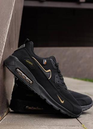 Р.40-44 кроссовки nike air max 90 black gold nk0372 фото