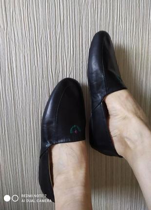 Туфли - тапки домашние кожаные черные