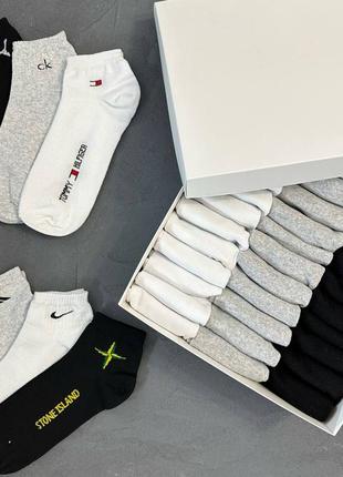 Чоловічі шкарпетки grigio calvin klein адідас пума набір на подарунок в коробці 9 пар 350 грн 30 пар 850 розмір 40-455 фото