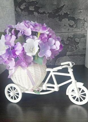 Декоративний велосипед, лавандовий прованс.2 фото