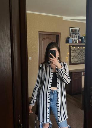 Рубашка в смужку довга сорочка