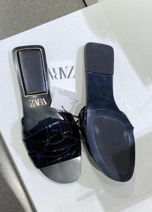 Zara 🔥 -60% босоніжки шкіра чорні 36, 37, 38, 392 фото