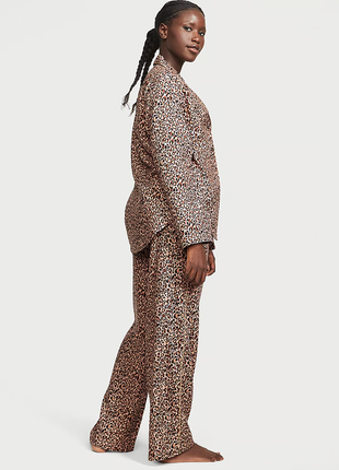 Фланелевая длинная пижама леопардовая victoria's secret2 фото