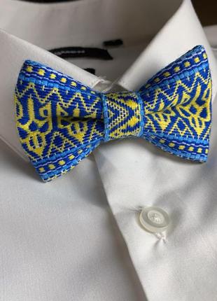 Краватка-метелик дитячий з українською вишивкою, герб україни