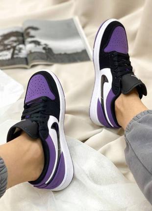 Кросівки nike air jordan 1 low purple р. 36,37,38,39,40-451 фото