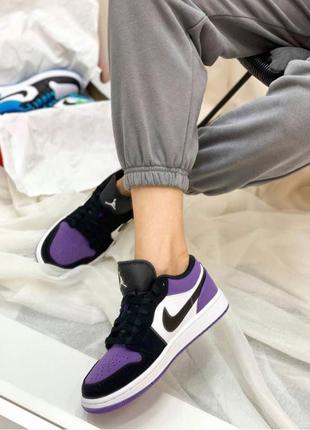 Кросівки nike air jordan 1 low purple р. 36,37,38,39,40-452 фото