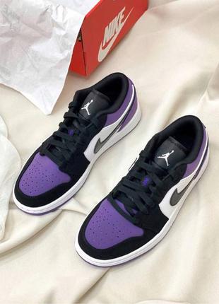 Кросівки nike air jordan 1 low purple р. 36,37,38,39,40-453 фото