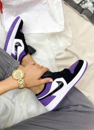 Кросівки nike air jordan 1 low purple р. 36,37,38,39,40-454 фото