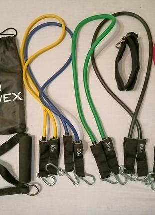 Набір трубчастих еспандерів для вправ u-powex home gym (5 шт.)