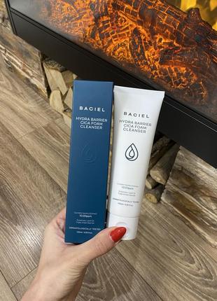 Корейская пенка для умывания лица для снятия макияжа очищающая baciel hydra barrier cica foam cleanser1 фото