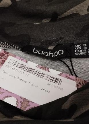 Boohoo камуфляжное платье-футболка с длинными рукавами вискоза6 фото