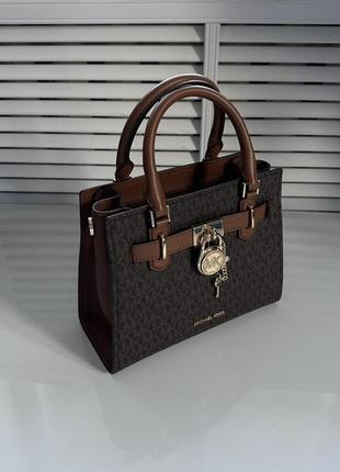 Коричнева маленька сумка hamilton small brown michael kors