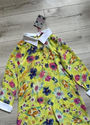 Полупрозрачное платье рубашка с воротником в цветочный принт boohoo2 фото