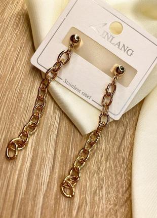 Серьги медицинское золото