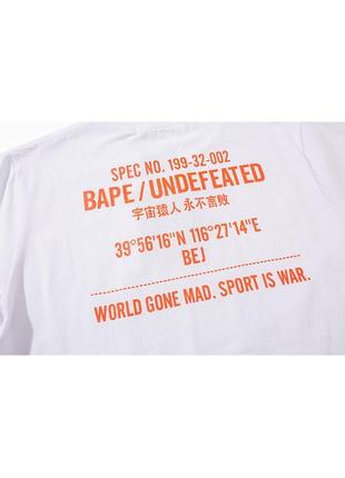 Белая футболка bape x undefeated4 фото