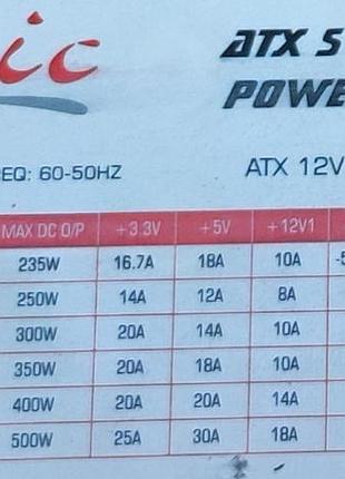 Блок живлення logic concept tehnology atx 500w bulk