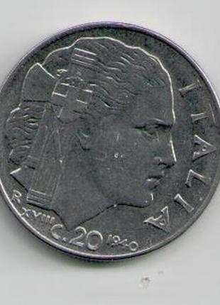 Монета италия 20 чентезимо 1940 года (магнитная)1 фото