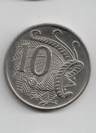 Монета австралия 10 центов 1999 года птахи лирохвост птицы фауна