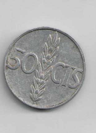 Монета іспанія 50 сертично 1966 року1 фото