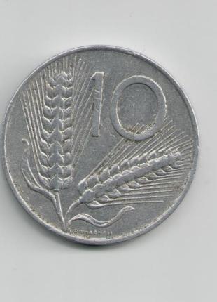 Монета італія 10 літрів 1976 року1 фото