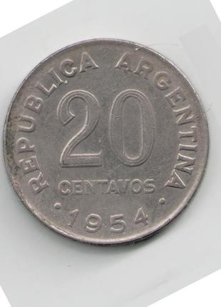 Монета 77 20 сентаво 1954 року1 фото