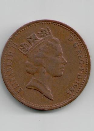 Монета великобритания 1 пенни 1985 года2 фото