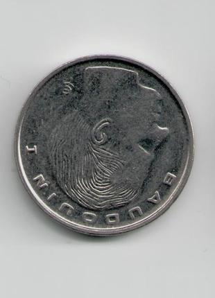 Монета бельгия 1 франк 1990 года belgique2 фото