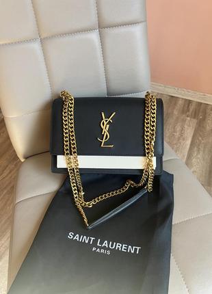 Yves saint laurent medium sunset in smooth leather milk/black