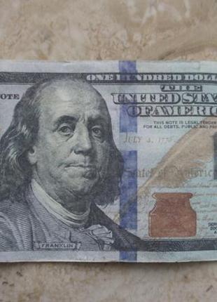 Сувенирная банкнота 100 долларов сша