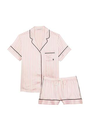 Сатиновая пижама рубашка + шорты victoria’s secret 🔥акция! 🔥 дарим скидку 10%5 фото