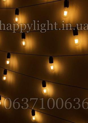 Ретро гірлянда з філаментними лампами едісона прозорі лампочки...5 фото