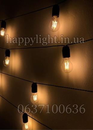 Ретро гірлянда з філаментними лампами едісона прозорі лампочки...6 фото