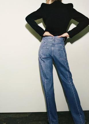 Прямые джинсы с двойным поясом zara6 фото