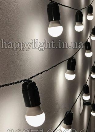 Гірлянда в стилі ретро з економками led лампами білі лампочки ...1 фото