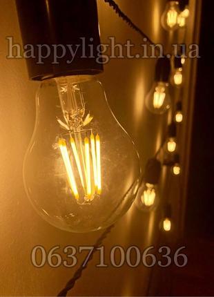 Ретро вулична герлянда з лампами теплого освітлення найкращий ...4 фото