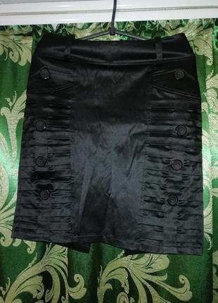 Атласная классическая юбка2 фото