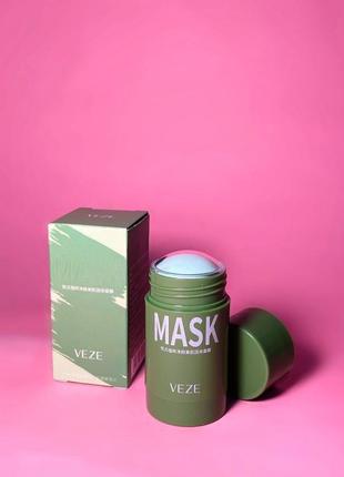 💚 очисна тверда маска для обличча проти вугрів зелений чай veze💚1 фото