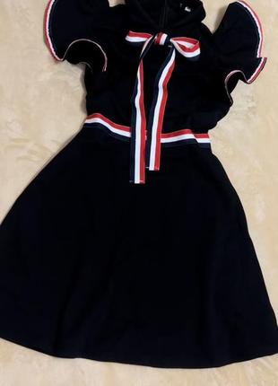 Сукня, плаття міні, з воланами, об’ємними, пишними рукавами, бантом shein2 фото
