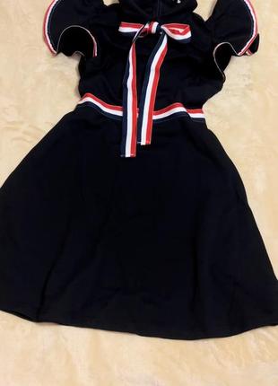 Сукня, плаття міні, з воланами, об’ємними, пишними рукавами, бантом shein4 фото